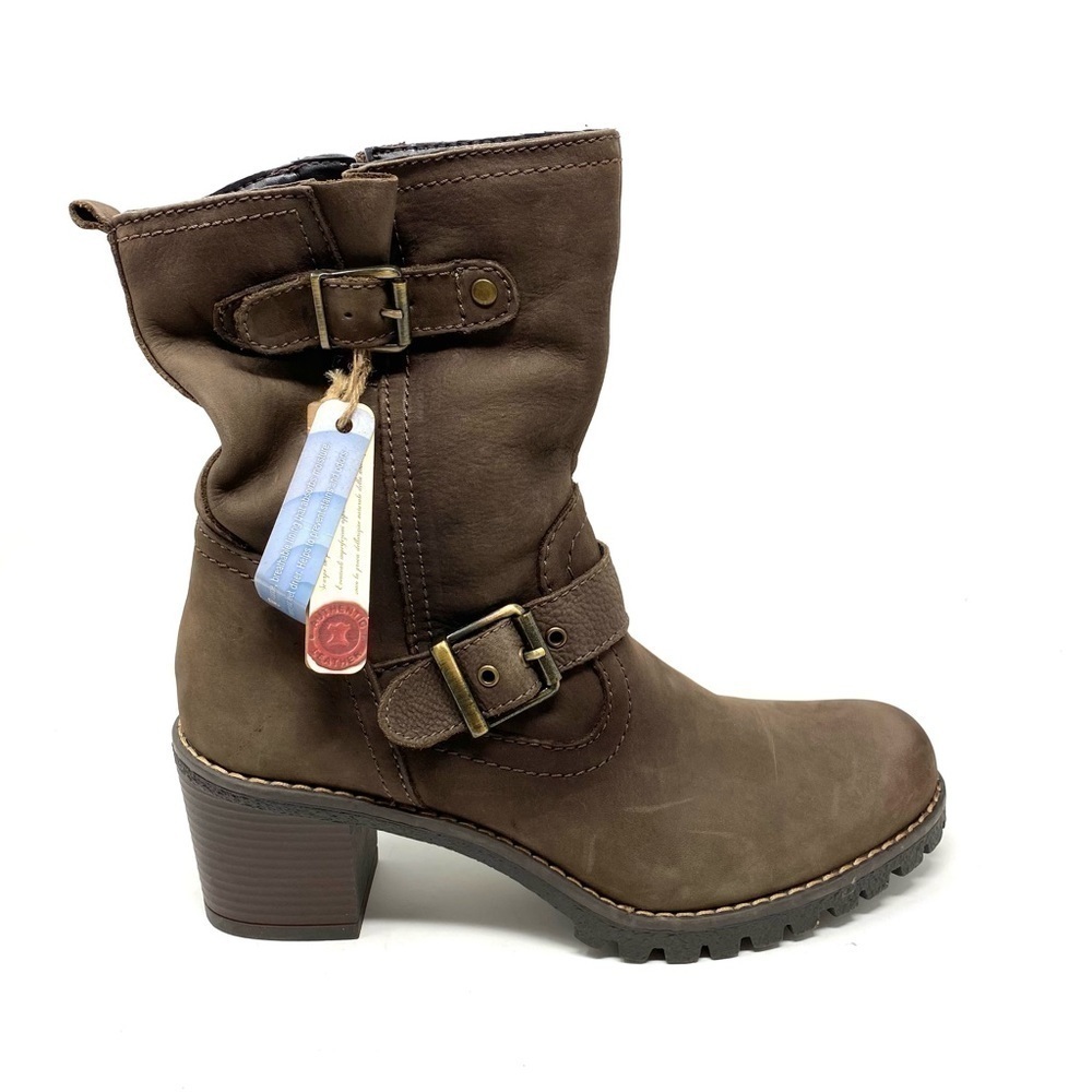 Bussola Manaos Leather Low Boot With Buckle Brown